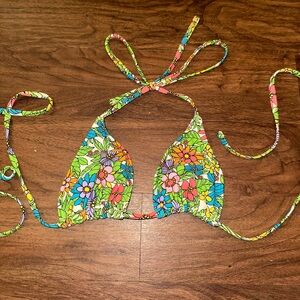 Floral Triangle Bikini Top